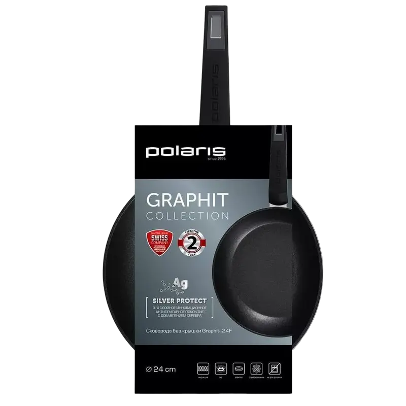 Сковорода Polaris Graphit-24F Graphit Графитовый