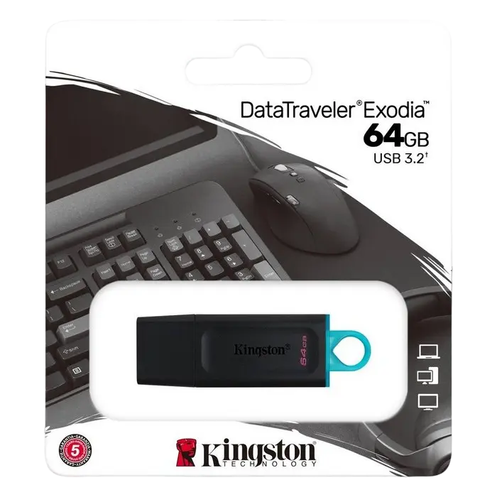 USB Flash накопитель Kingston DataTraveler Exodia 64ГБ Черный/Синий