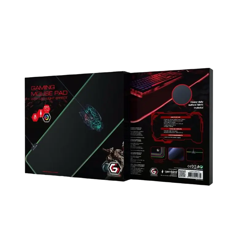 Игровой коврик для мыши Gembird MP-GAMELED L Чёрный