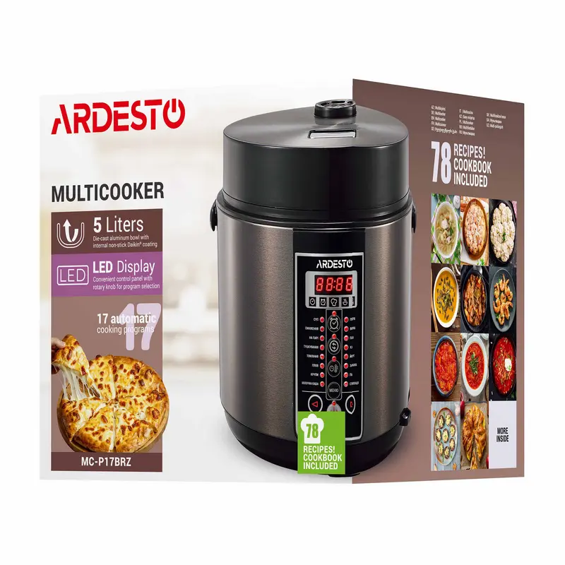 Мультиварка Ardesto MC-P17BRZ Бронзовый | Чёрный