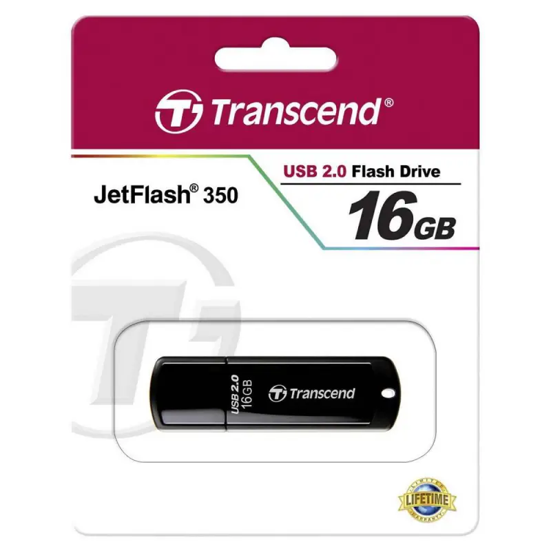 USB Flash накопитель Transcend JetFlash 350 16ГБ Чёрный