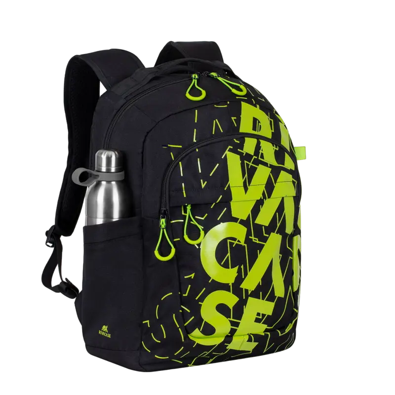 Повседневный рюкзак Rivacase Heide Чёрный/Лайм