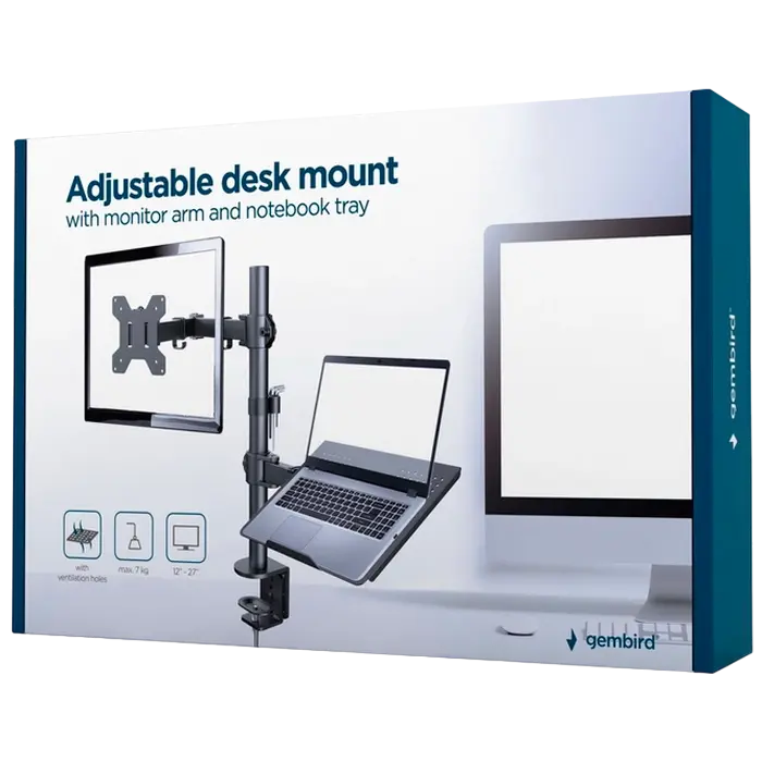 Suport birou pentru monitoare Gembird MA-DA-02 Negru