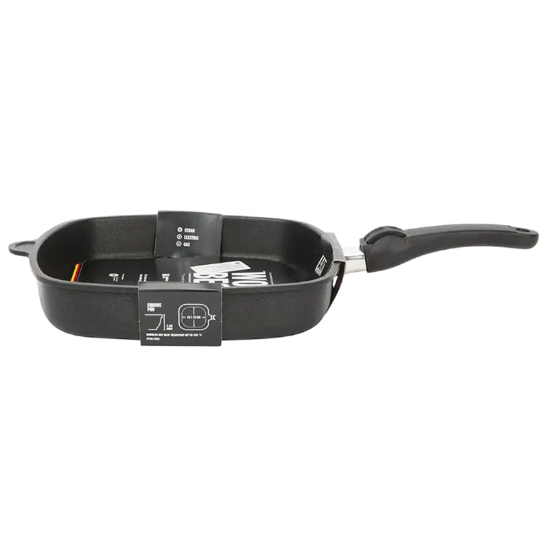 Tigaie-grill AMT Gastroguss AMT-E285BBQ-E Negru