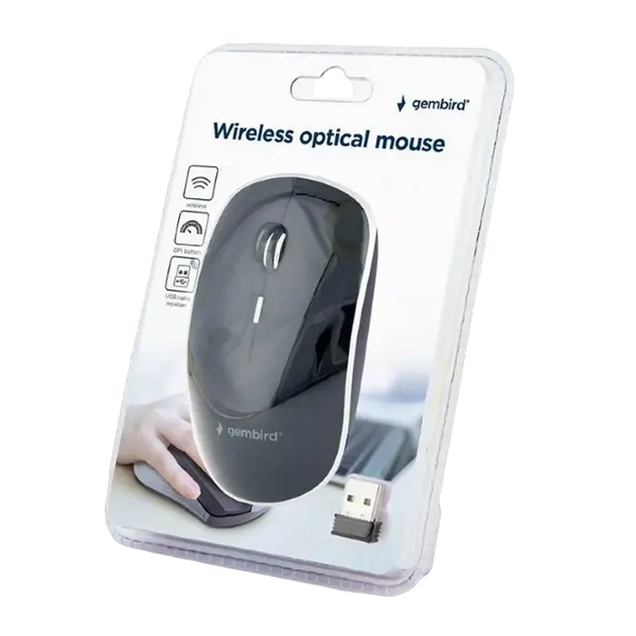 Беcпроводная мышь Gembird MUSW-4BS-02 Беспроводное Чёрный