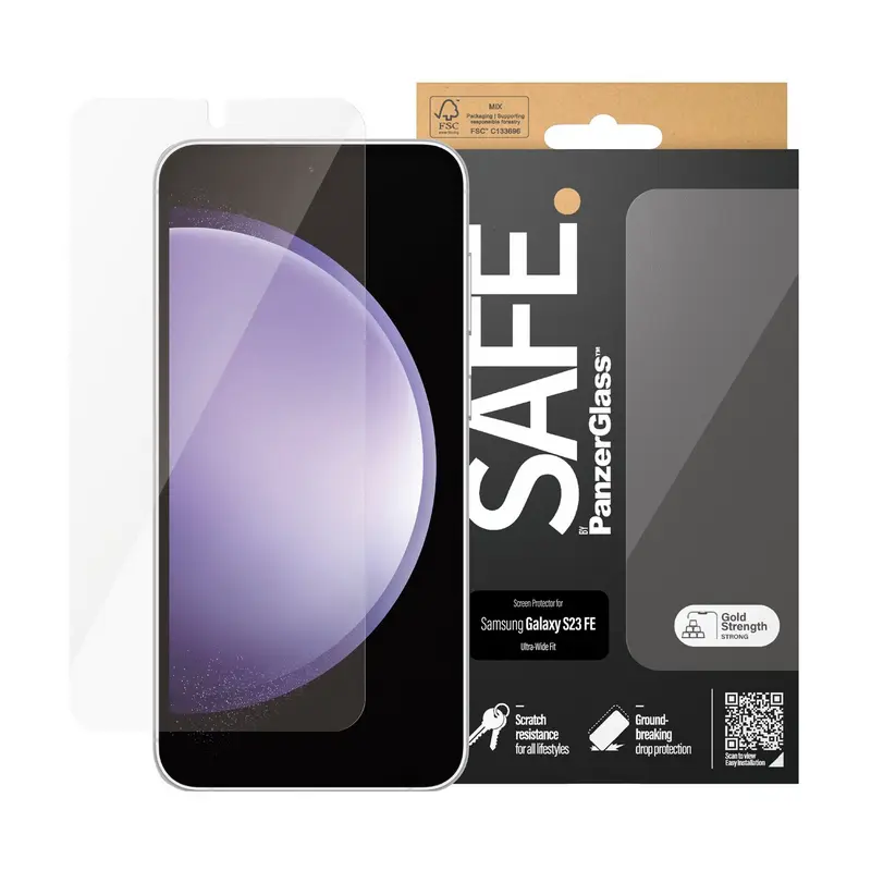 Защитное стекло PanzerGlass Samsung Galaxy S23 FE Tempered Glass UWF SAFE. Прозрачный