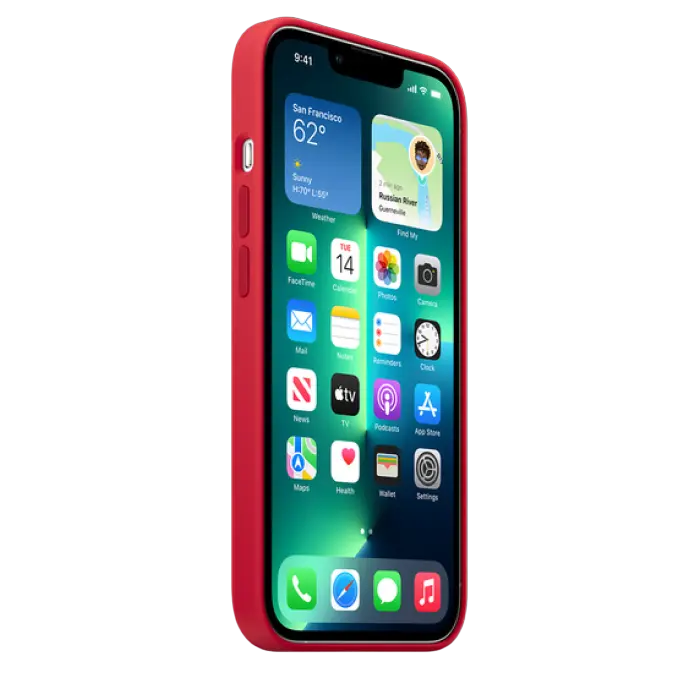 Чехол Apple iPhone 13 Pro Silicone Case MagSafe A2707 Силиконовый Чехол Красный