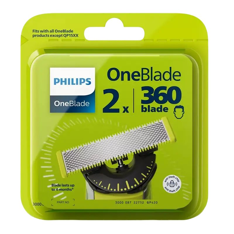Сменное лезвие для электробритвы Philips OneBlade Черный | Зелёный