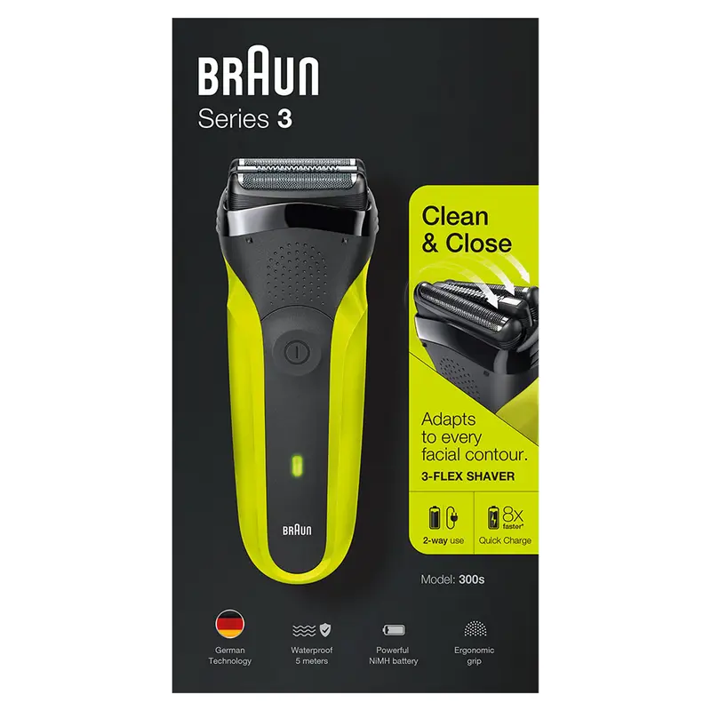 Aparat de ras electric Braun Series 3 300s Verde | Negru