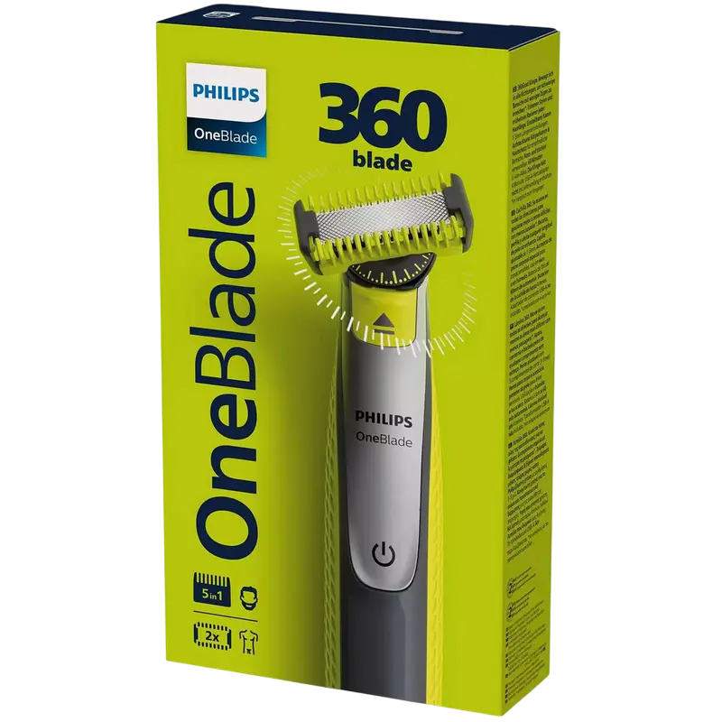 Trimmer pentru bărbați Philips OneBlade 360 Verde | Carbonic