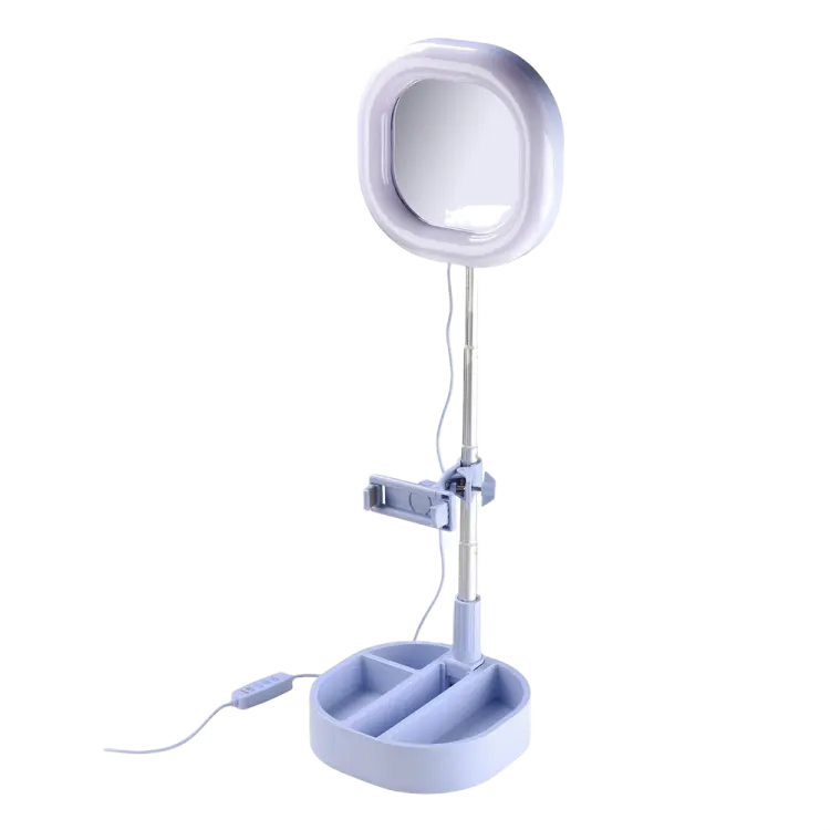 Кольцевая лампа Cellularline Selfie Ring Mirror Синий