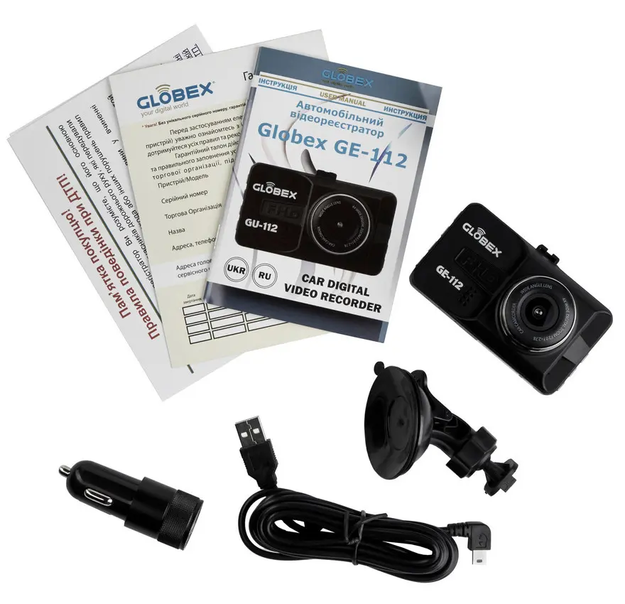Автомобильный видеорегистратор Globex GE-112 Черный