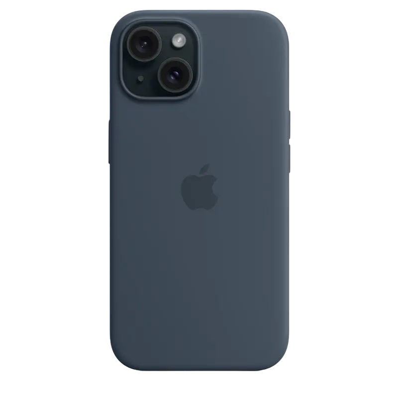 Husă Apple iPhone 15 Silicone Case MagSafe Husă din silicon Storm albastru