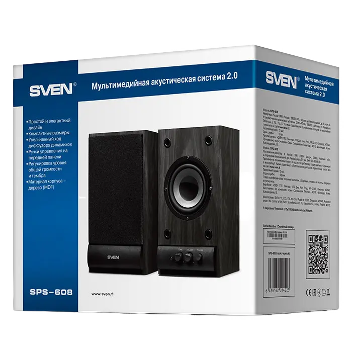 Компьютерные колонки SVEN SPS-608 Черный
