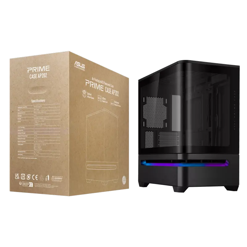 Компьютерный корпус ASUS PRIME AP202 TG ARGB Midi-Tower Черный