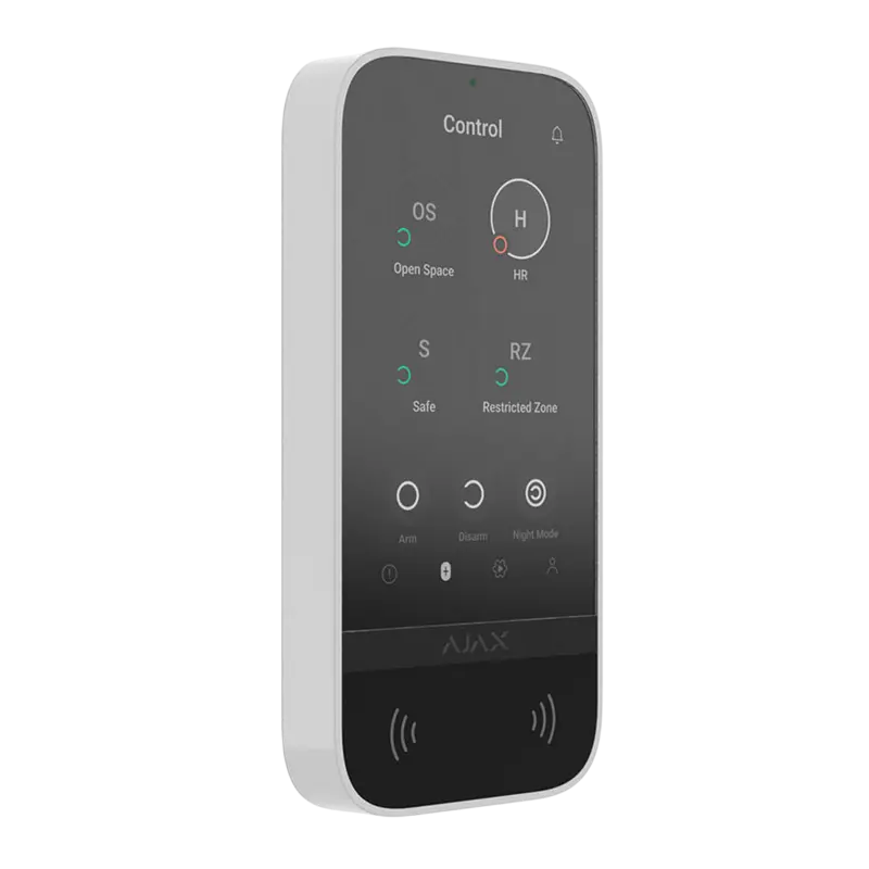 Tastatură tactilă fără fir Ajax KeyPad TouchScreen Alb