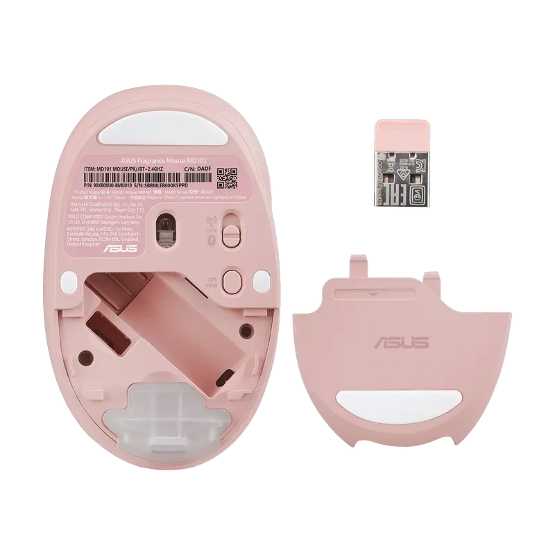 Mouse Wireless ASUS Fragrance MD101 Fără fir Roz