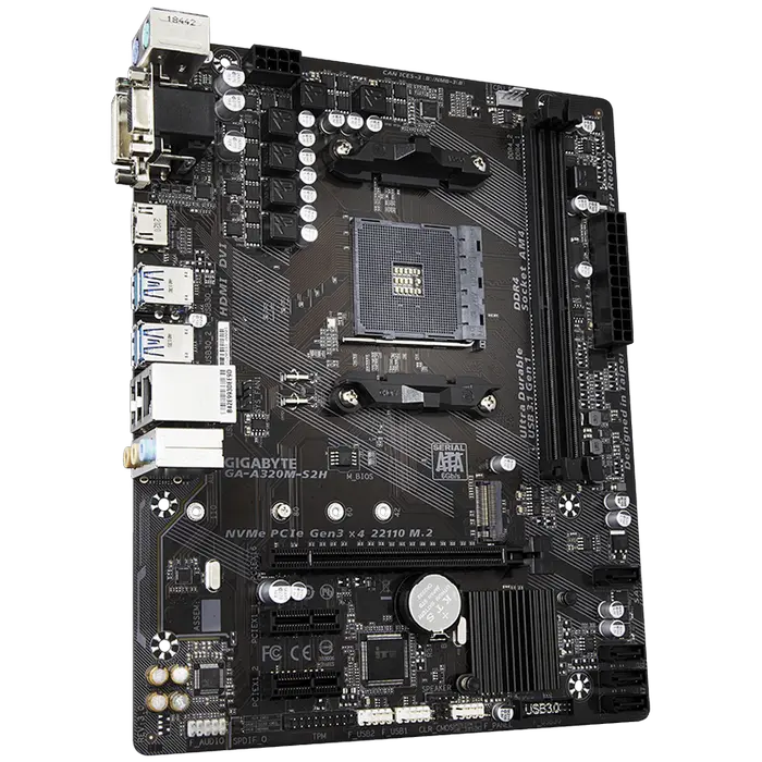 Материнская плата Gigabyte GA-A320M-S2H 1.1-3.0 AM4 Micro-ATX