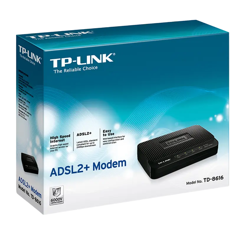 ADSL Модем TP-LINK TD-8616 Черный