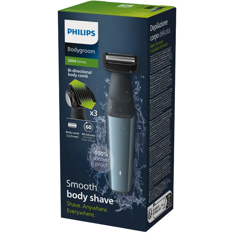 Мужской Триммер Philips Bodygroom Series 3000 Черный | Синий