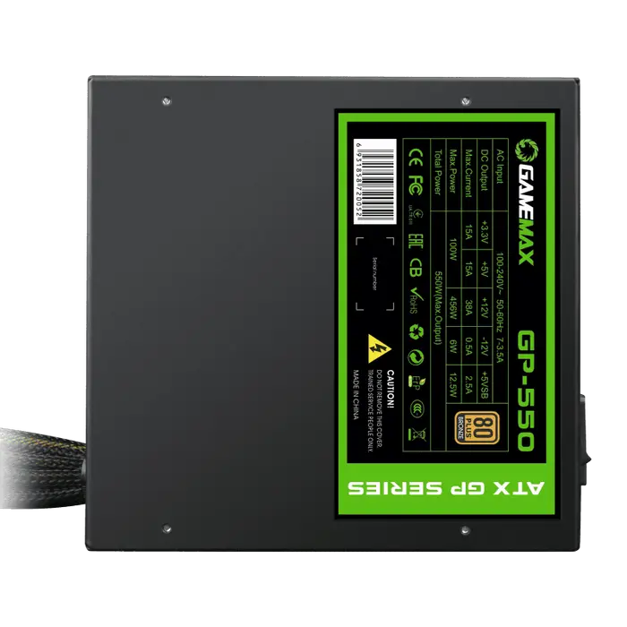 Tip Блок питания для компьютеров Gamemax GP-550 ATX Черный