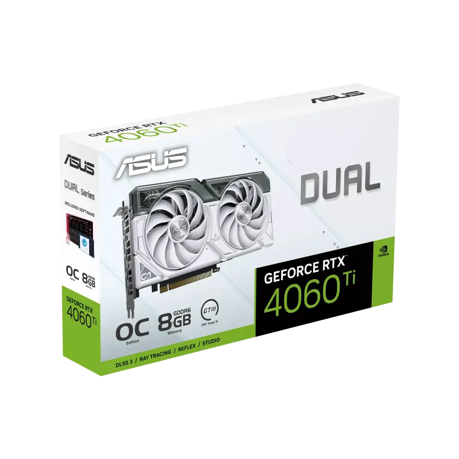 Placă video ASUS Dual GeForce RTX 4060 Ti White OC