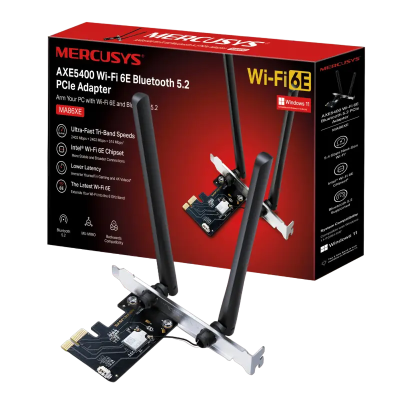 Сетевой адаптер PCIe MERCUSYS MA86XE Черный