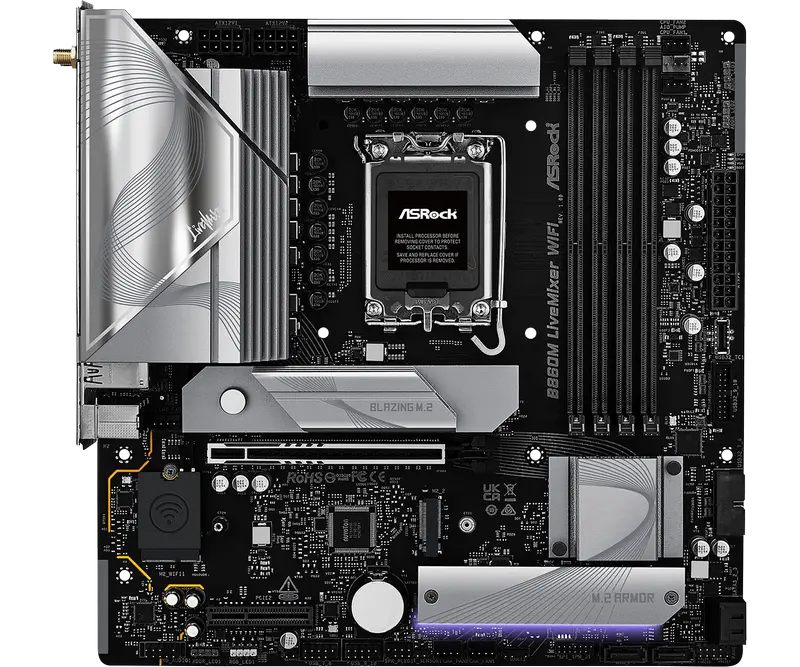 Placă de bază ASRock B860M LIVEMIXER WIFI LGA1851 Micro-ATX