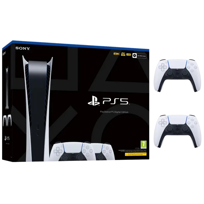 Игровая консоль SONY PlayStation 5 Slim Digital Edition + 2nd DualSense Белый