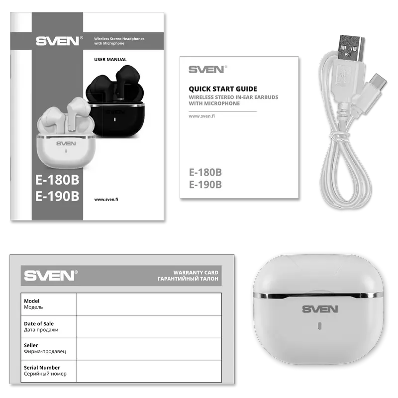 Наушники SVEN E-190B Белый
