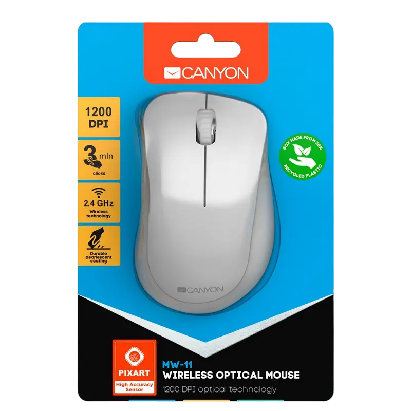 Mouse Wireless Canyon MW-11 Fără fir Alb