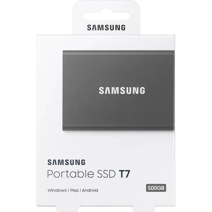 Внешний портативный SSD накопитель Samsung T7 500 ГБ Grey