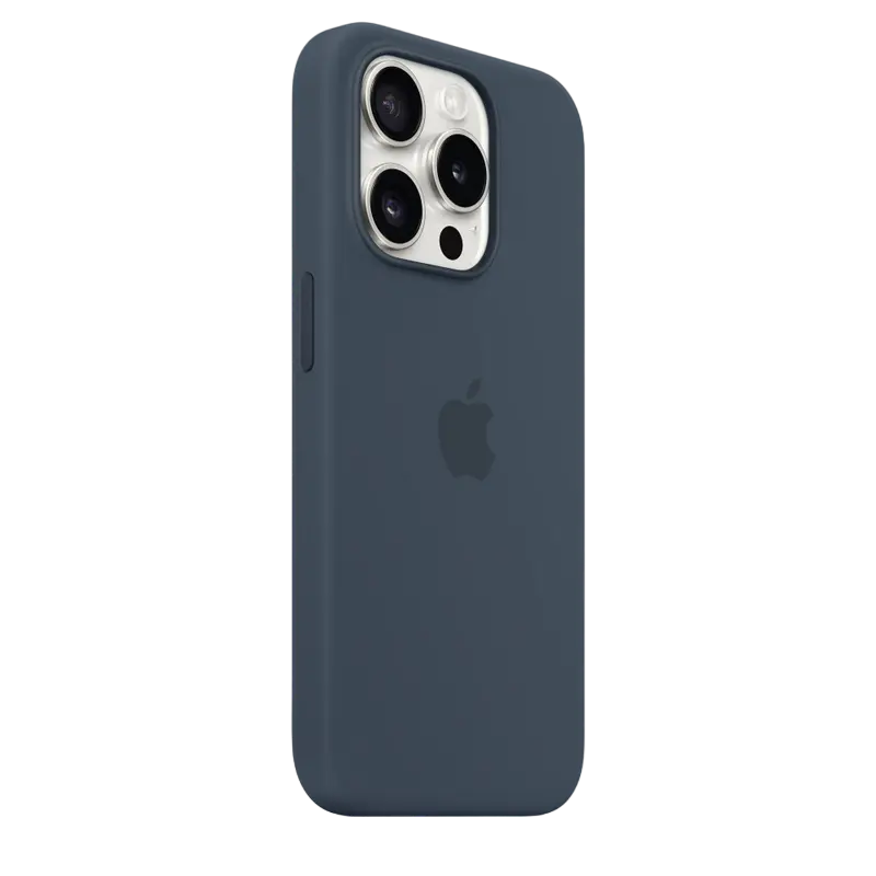Чехол Apple iPhone 15 Pro Silicone Case MagSafe Силиконовый Чехол Синий шторм