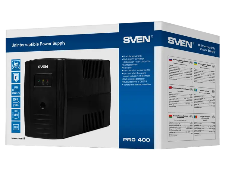 Sursă de alimentare neîntreruptibilă SVEN Pro 401 Negru