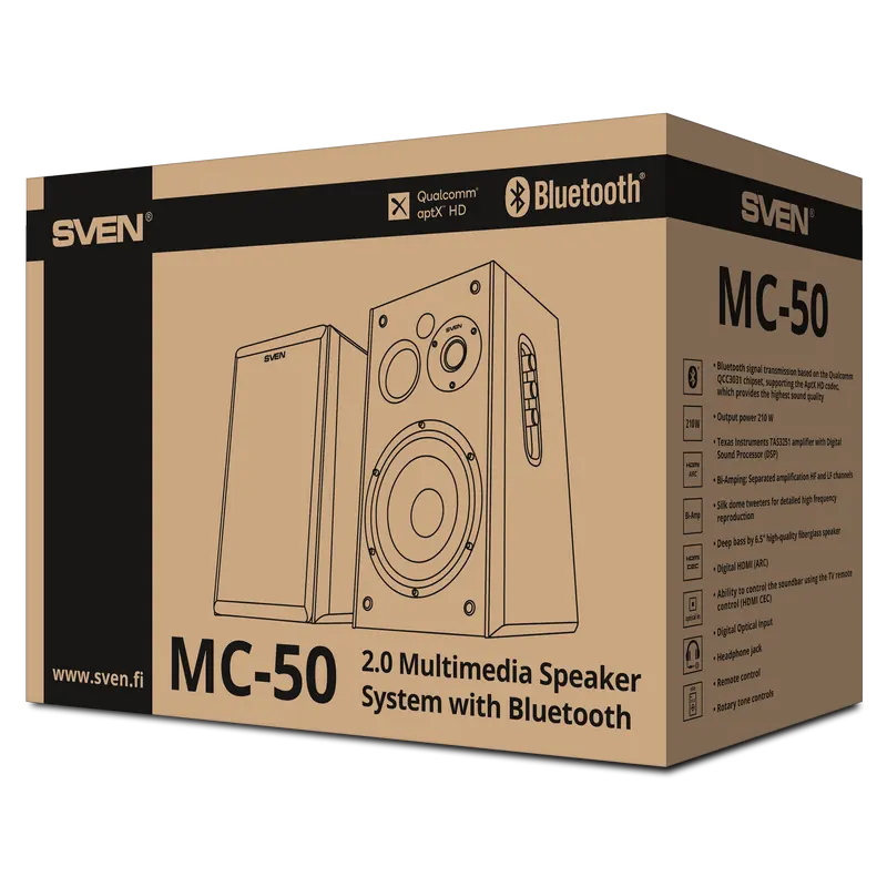 Портативная колонка 2.0 CH SVEN MC-50, Чёрный