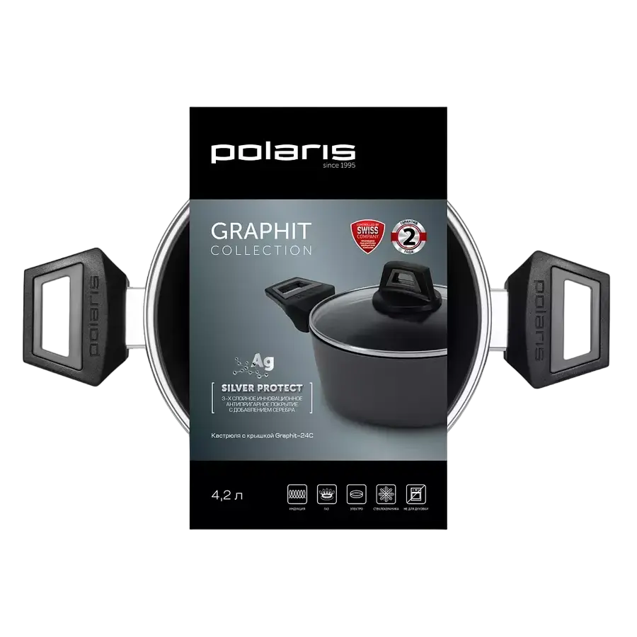 Кастрюля Polaris Graphit-24C Graphit Графитовый