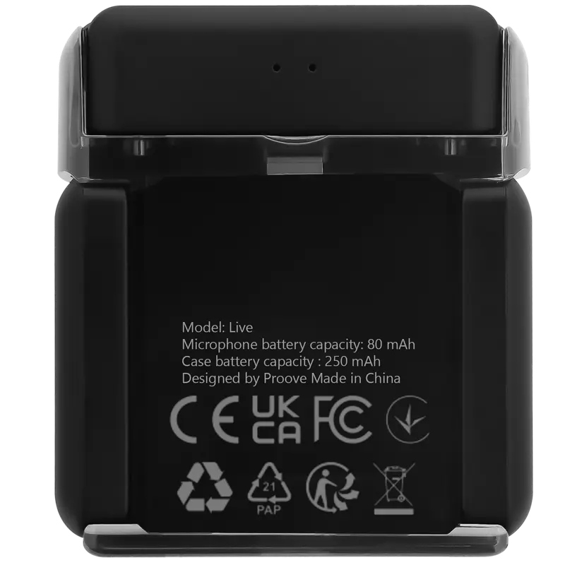 Портативный записывающий микрофон Proove Live Беспроводной Черный