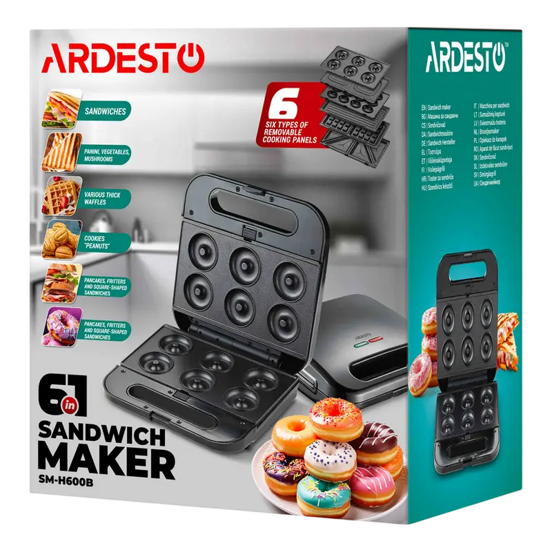 Сэндвичница-Мультипекарь Ardesto SM-H600B Чёрный