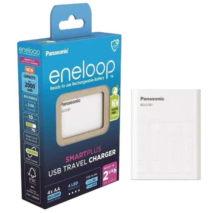 Зарядное устройство Panasonic Smart-Quick K-KJ87MCD40USB Белый