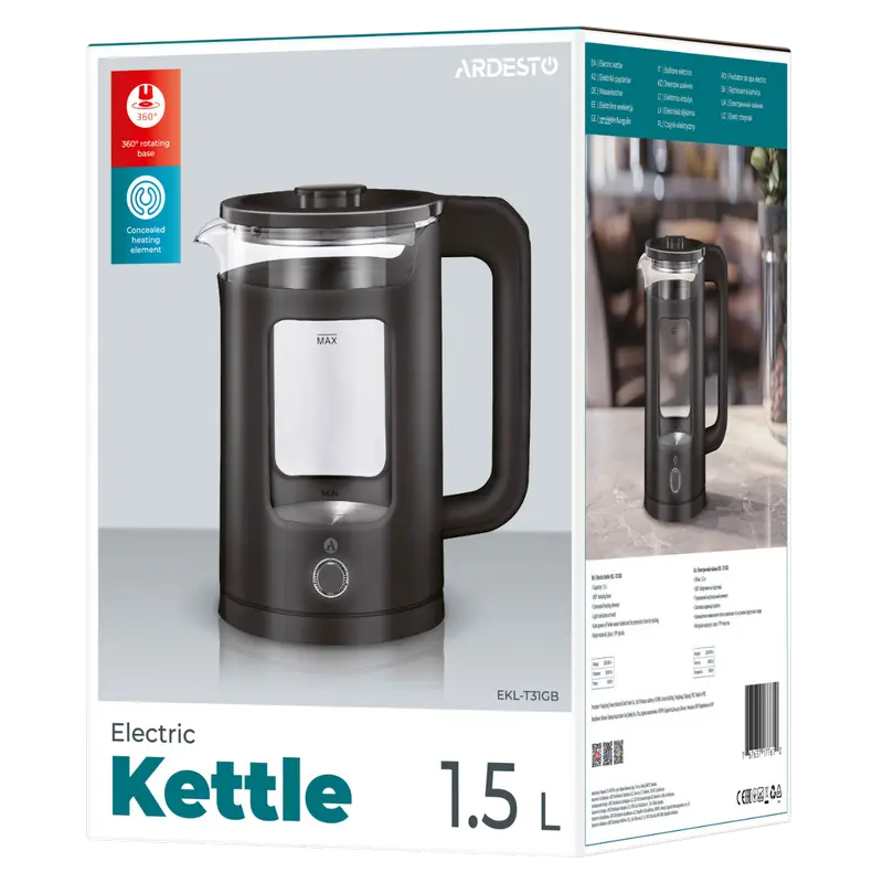 Электрочайник Ardesto EKL-T31GB Чёрный