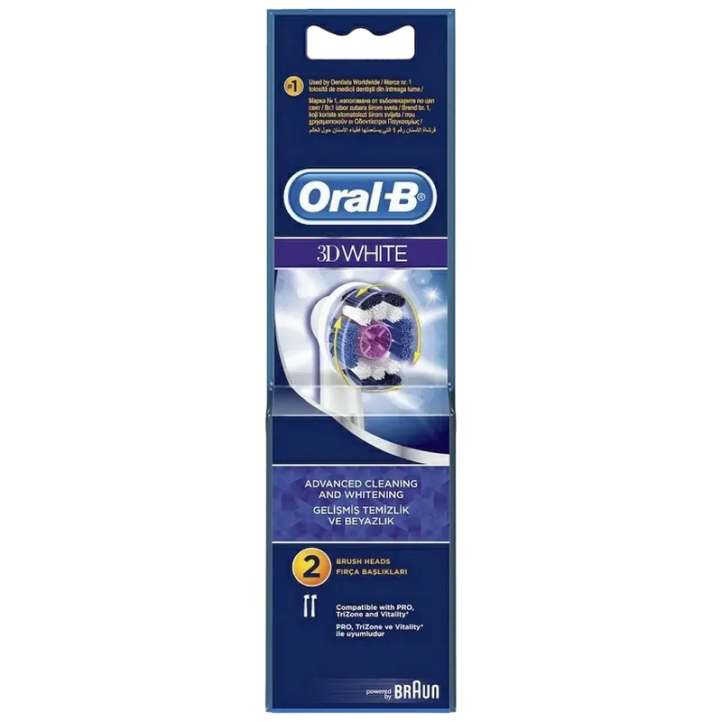 Насадка для электрической зубной щетки Для взрослых Philips 3D WHITE Белый