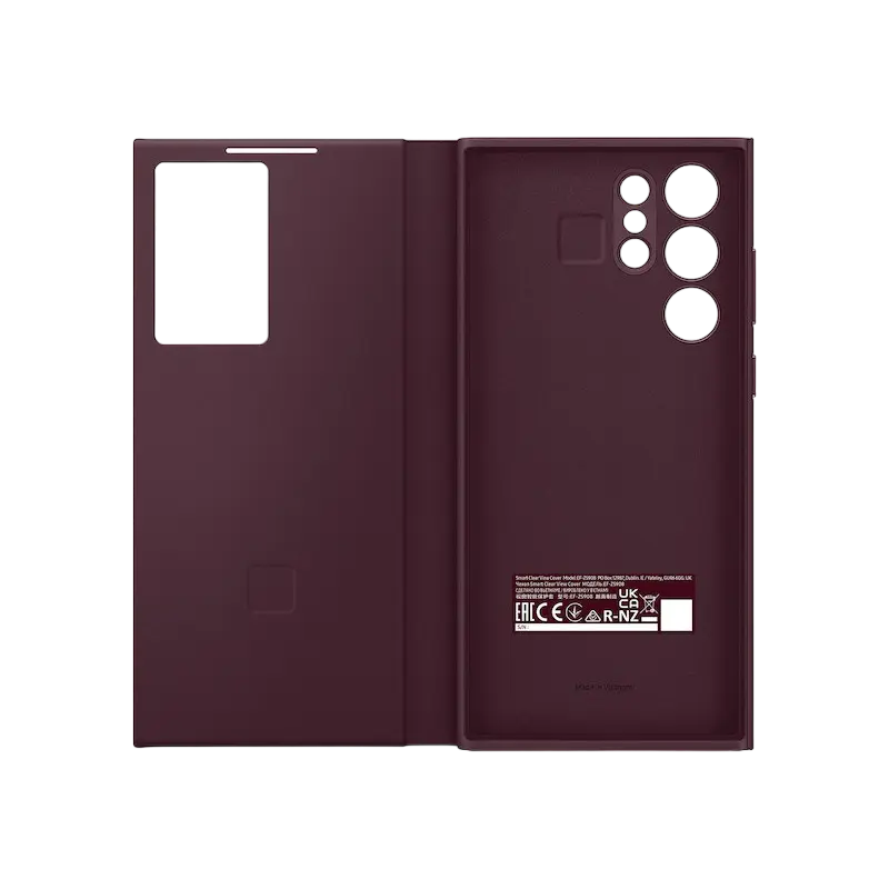 Чехол книжка Samsung Galaxy S22 Ultra Smart Clear View Cover Бордовый