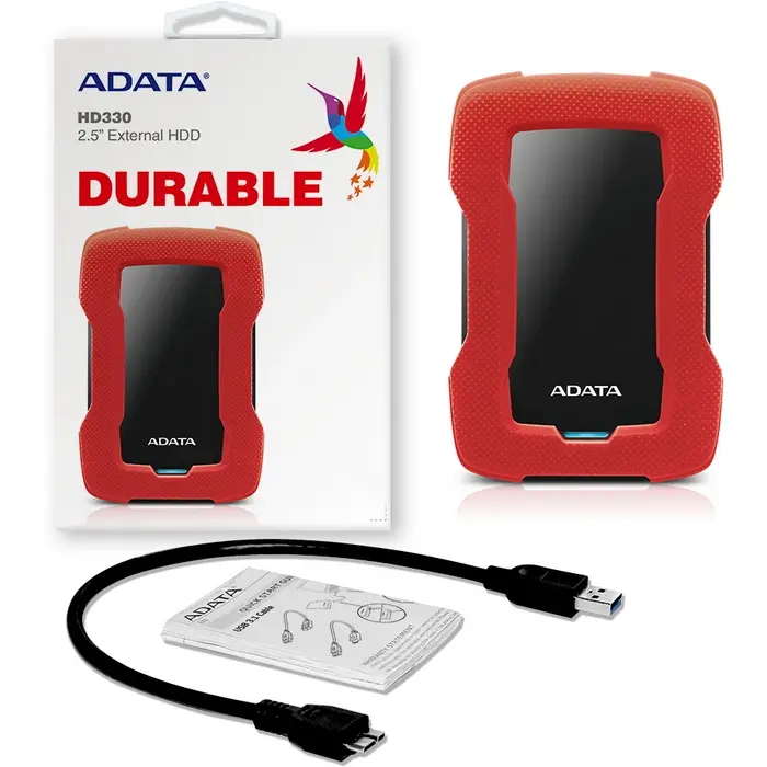 Внешний портативный жесткий диск ADATA HD330 2 ТБ Красный