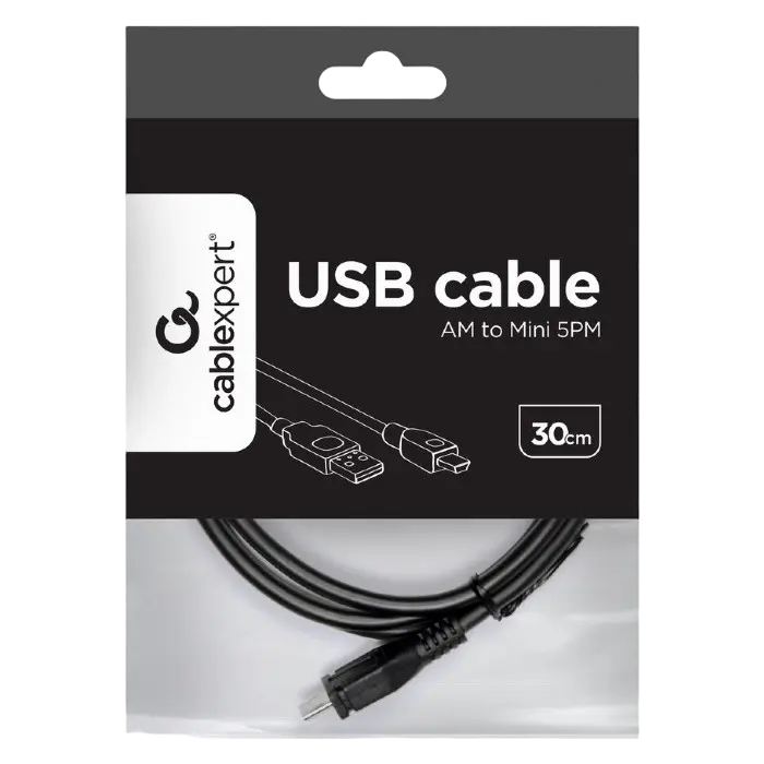 Кабель для передачи данных Cablexpert CCP-USB2-AM5P-1 Черный