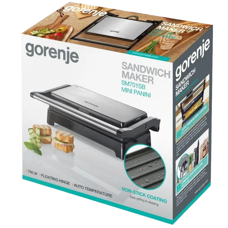 Сэндвичница Gorenje SM701SB Серебристый