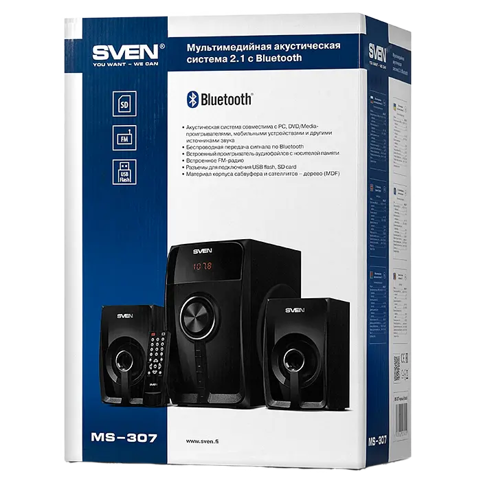 Компьютерные колонки SVEN MS-307 Черный