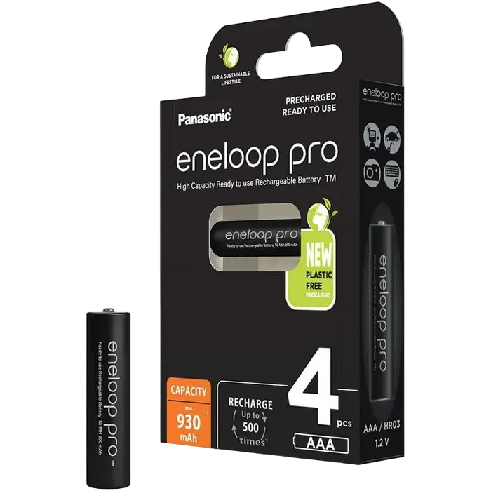 Аккумуляторы Panasonic Eneloop Pro BK-3HCDE/4CP AA