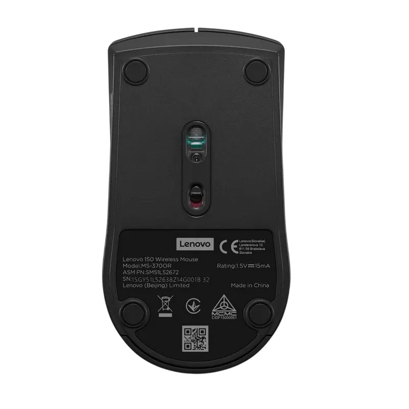 Беcпроводная мышь Lenovo 150 Беспроводное Чёрный