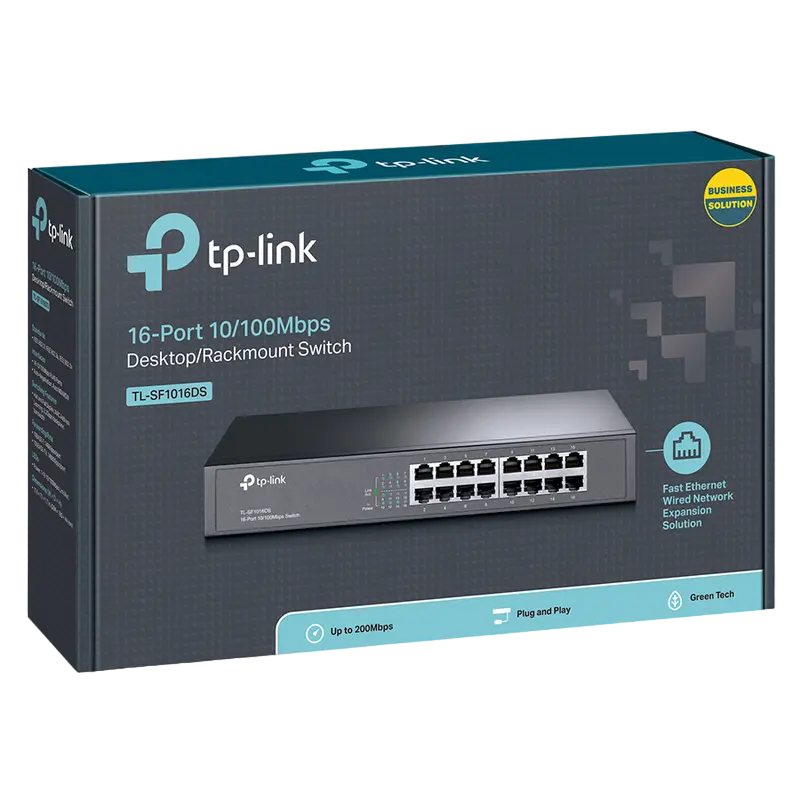 Сетевой коммутатор TP-LINK TL-SF1016DS Нержавеющая сталь