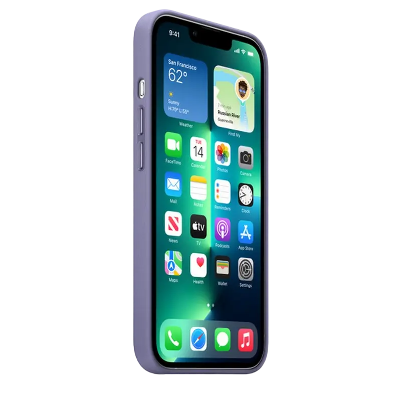 Чехол Apple iPhone 13 Pro Leather Case MagSafe A2703 Кожаный чехол Wisteria